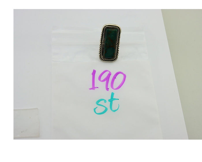 Navajo Ring 925 Sterling Silver Turquoise Native American Artist C.80's