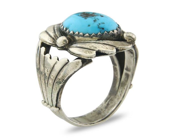 Navajo Ring Sterling Silver Authentic Turquoise Handmade Size 6.75