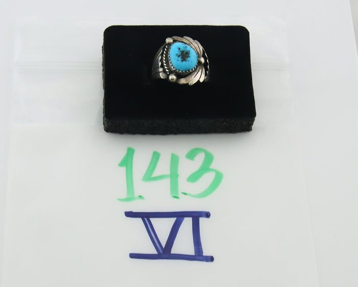 Navajo Ring Sterling Silver Authentic Turquoise Handmade Size 6.75
