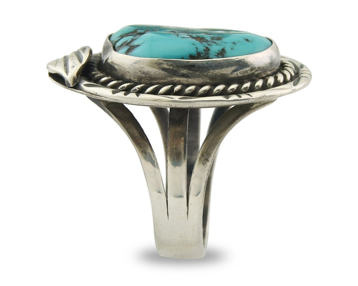 Navajo Ring Sterling Silver Authentic Turquoise Handmade Size 7.0