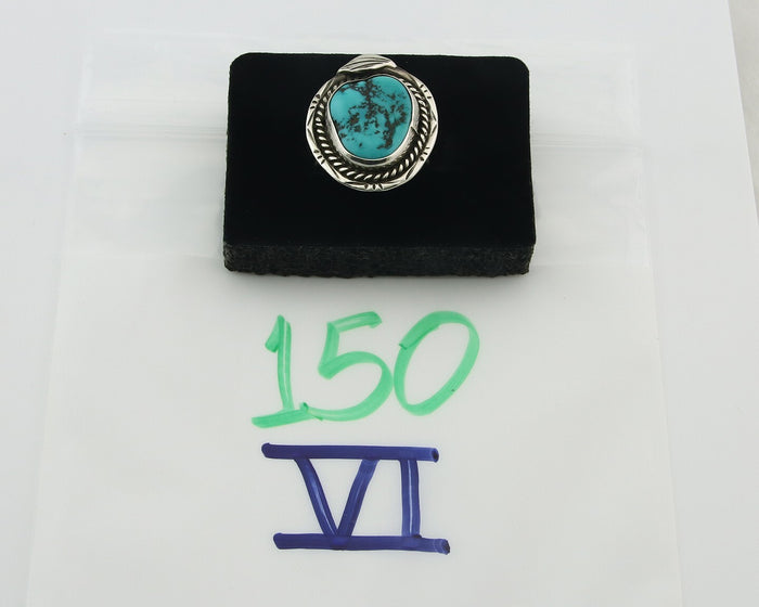 Navajo Ring Sterling Silver Authentic Turquoise Handmade Size 7.0