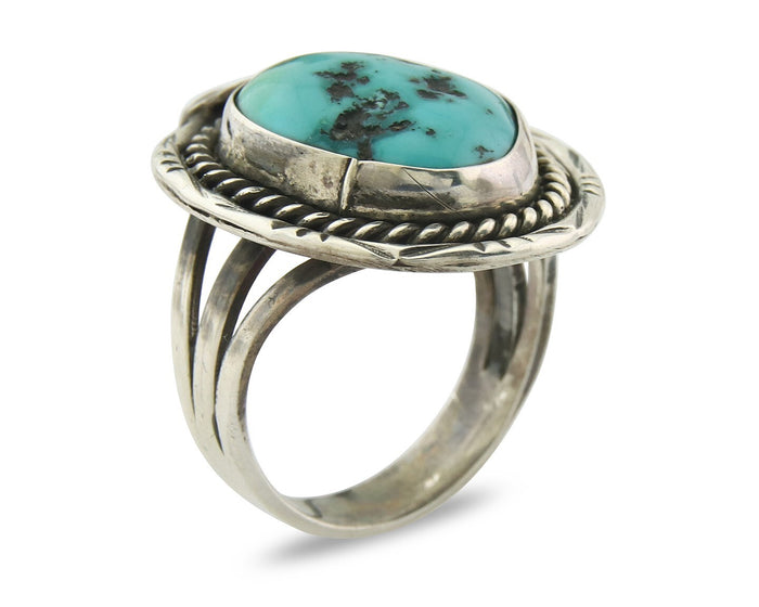 Navajo Ring Sterling Silver Authentic Turquoise Handmade Size 7.25