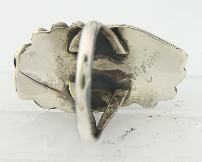 Navajo Ring Sterling Silver Authentic Turquoise Signed Justin Morris Size 7.0