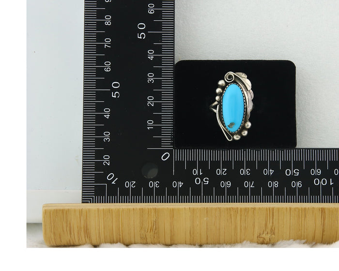Navajo Ring Sterling Silver Authentic Turquoise Signed Justin Morris Size 7.0