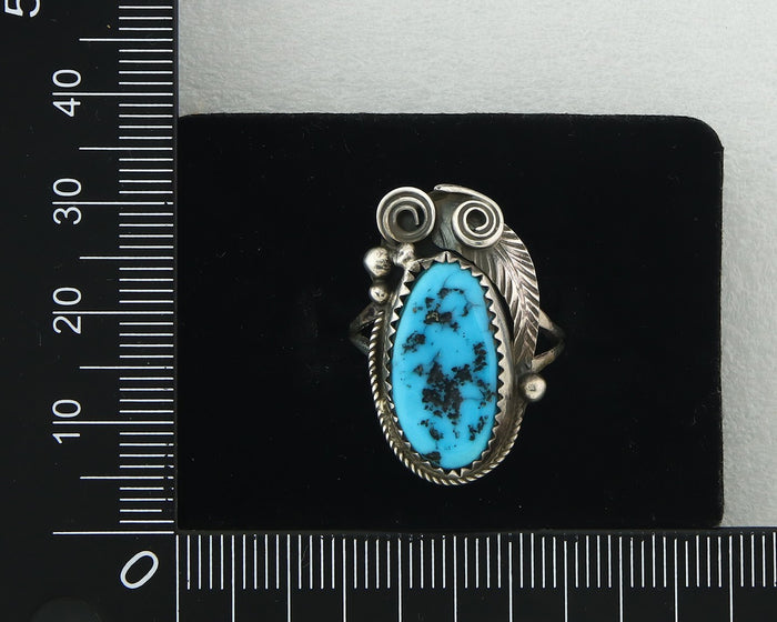Navajo Ring Sterling Silver Authentic Turquoise Signed Justin Morris Size 7.25