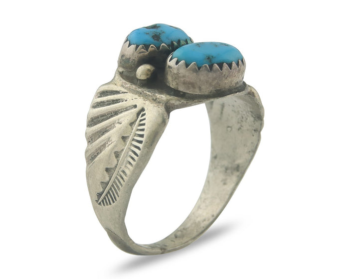 Navajo Ring Sterling Silver Authentic Vintage Turquoise Size 8.5