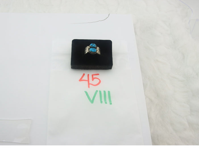 Navajo Ring Sterling Silver Authentic Vintage Turquoise Size 8.5