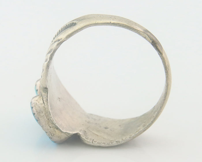 Navajo Ring Sterling Silver Authentic Vintage Turquoise Size 9.5