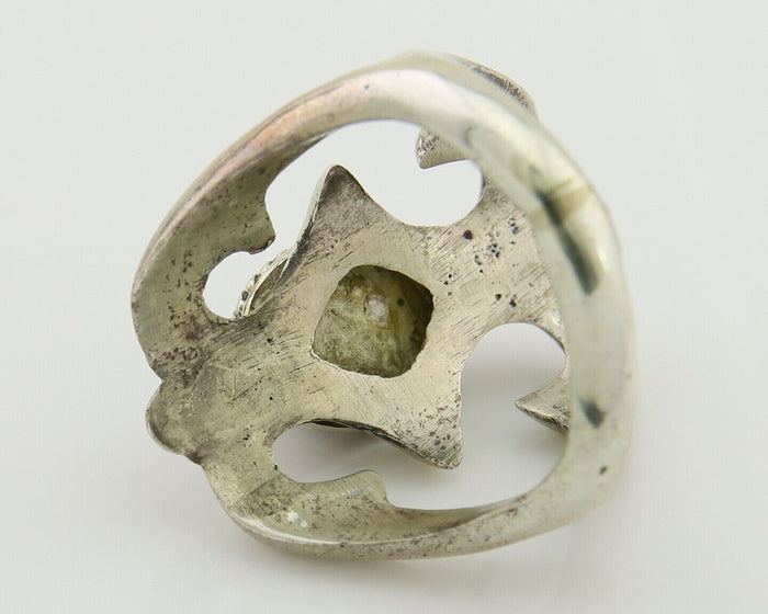 Navajo Sand Cast Ring 925 Silver Sleeping Beauty Turquoise Artist C.80's