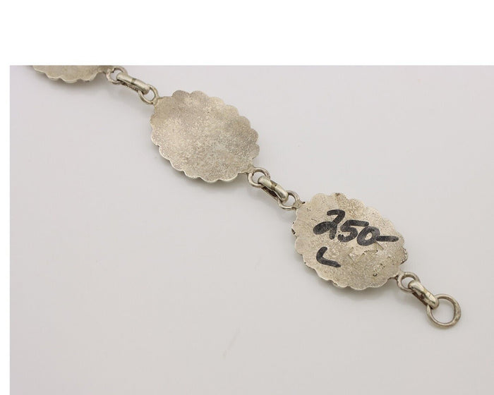 Navajo Sandcast Bracelet 925 Silver Artist Signed CM Handmade C.80's