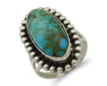 Navajo Shield Ring 925 Silver Arizona Turquoise Native Artist C.80's