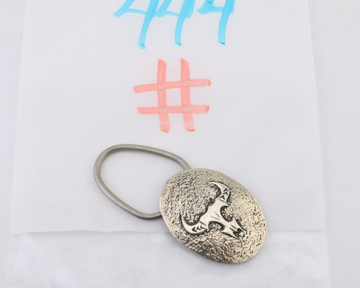 Navajo Skull Key Chain .925 Silver Handmade Artist Signed Richard Begay C80s