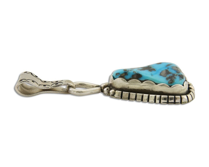 Navajo Sleeping Beauty Turquoise Pendant 925 Silver Artist Tony Guerro C.80's