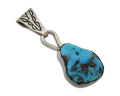 Navajo Sleeping Beauty Turquoise Pendant 925 Silver Signed Tony Guerro C.80's