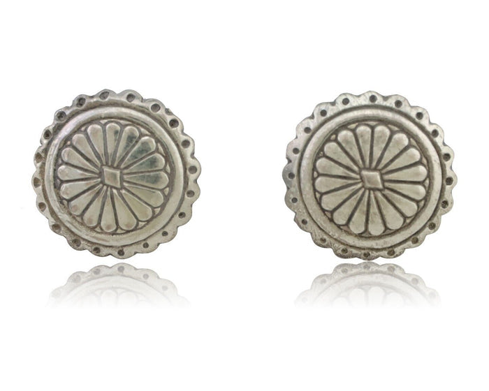 Navajo Small Shield Earrings 925 Silver Native American Artist C.80's