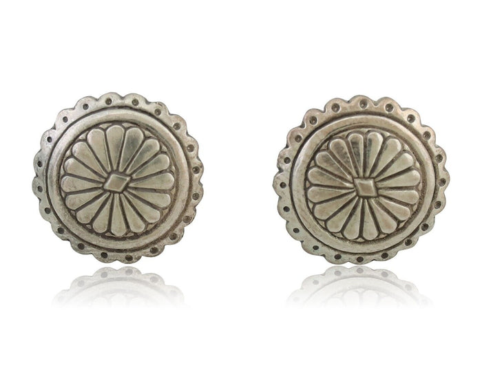 Navajo Small Shield Earrings 925 Silver Native American Artist C.80's