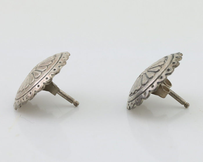 Navajo Small Shield Earrings 925 Silver Native American Artist C.80's