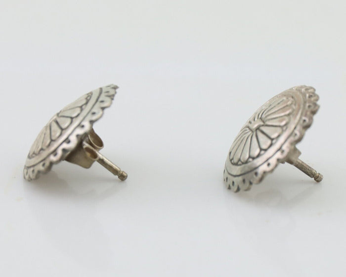 Navajo Small Shield Earrings 925 Silver Native American Artist C.80's