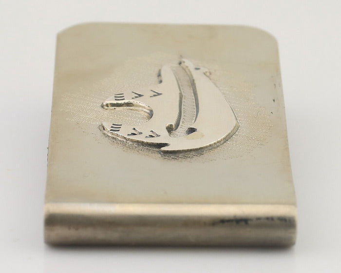 Navajo Spirit Bear Money Clip Handmade .925 Silver & .999 Nickle C.80's