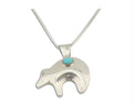 Navajo Spirit Bear Necklace Pendant 925 Sterling Silver Signed C C.80's