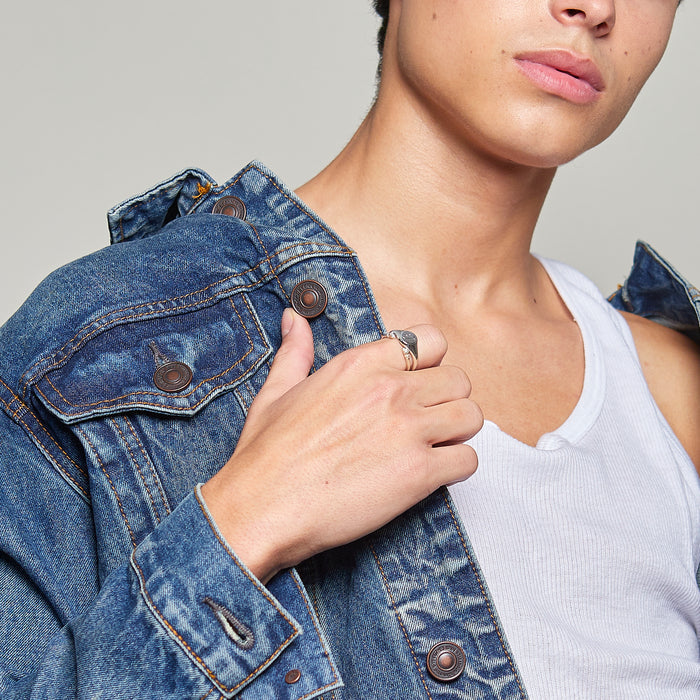 Olivier Signet Ring Stack in Silver