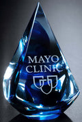 Paperweight, blue pyramid