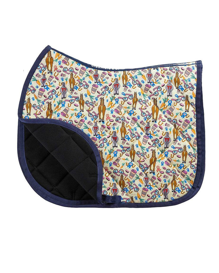Pony Party all-purpose saddle pad, alternate angle, by Dreamers & Schemers