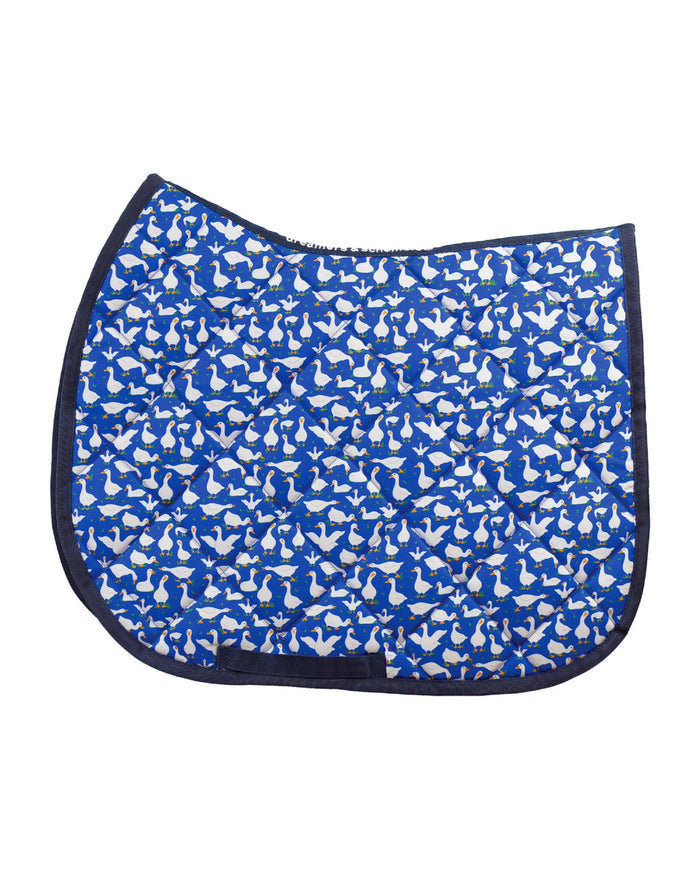 Puddle Jumpers all-purpose saddle pad with rain puddle jumping in blue, by Dreamers & Schemers