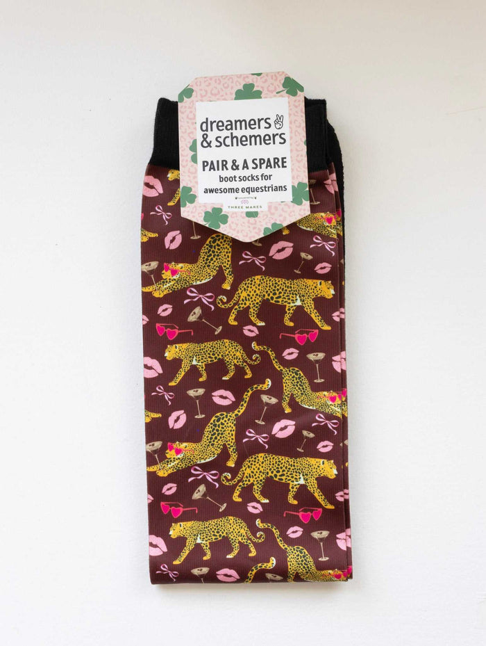 Ready to Play Pair & a Spare equestrian boot socks in their header card, by Dreamers & Schemers