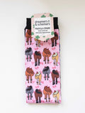 Red Ribbon Girlies Pair & a Spare equestrian boot socks in their header card, by Dreamers & Schemers