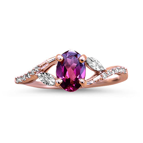 Rhodolite Garnet and Diamond Ring