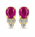 Ruby and Diamond Studs