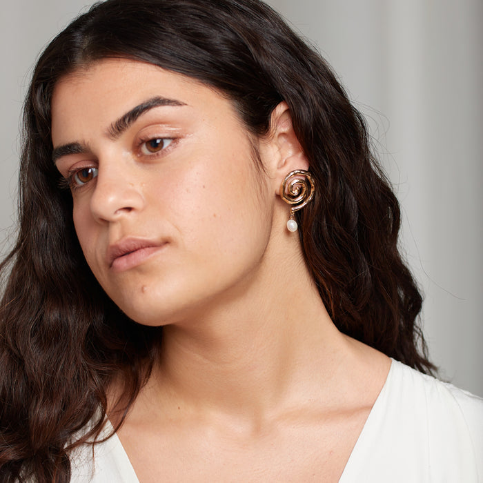 Sacred Spiral Earrings in Gold