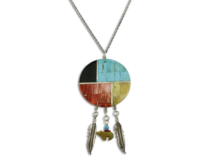 Santa Domingo Handmade .925 Silver Natural Gemstone Pendant