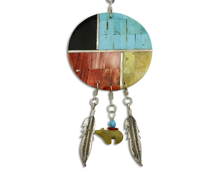 Santa Domingo Handmade .925 Silver Natural Gemstone Pendant