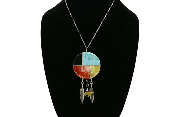 Santa Domingo Handmade .925 Silver Natural Gemstone Pendant