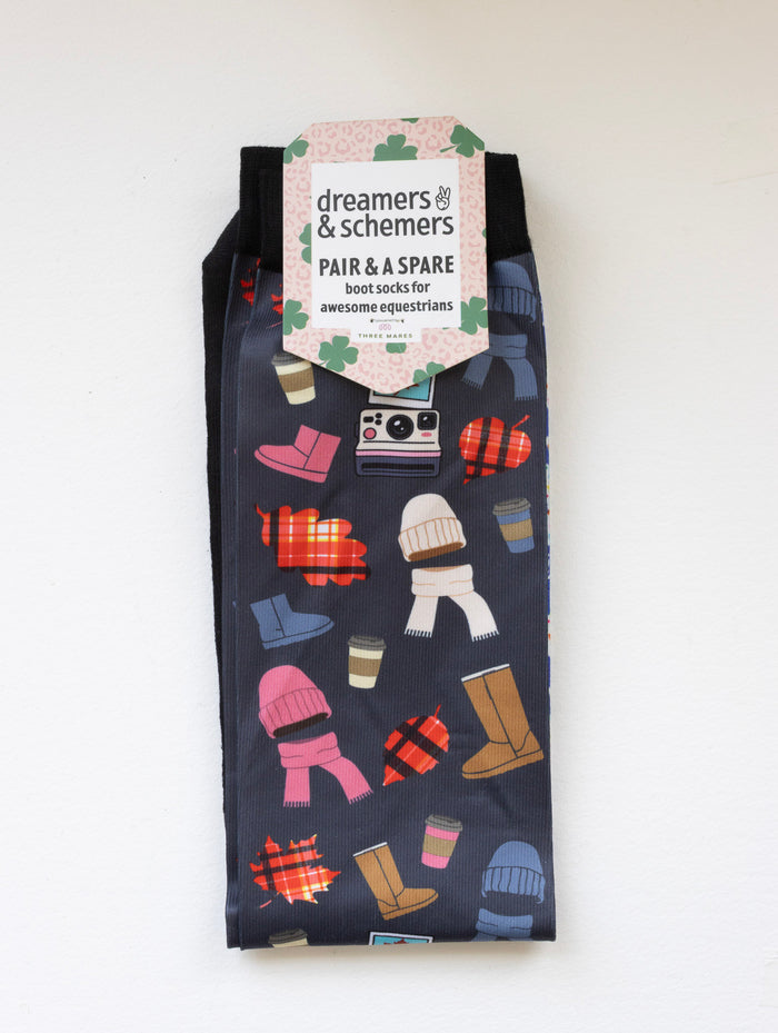 Sept Starter Pack Pair & a Spare equestrian boot socks in their header card, by Dreamers & Schemers