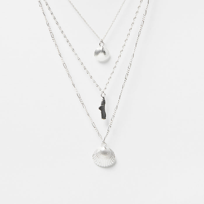 Shell Necklace Combo in Sterling Silver