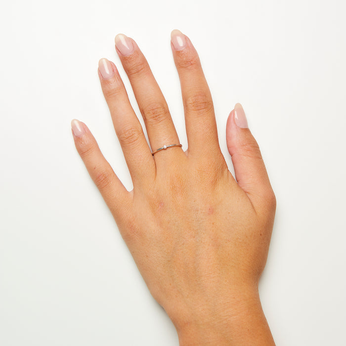 Simple Cléo Diamond Ring in Silver