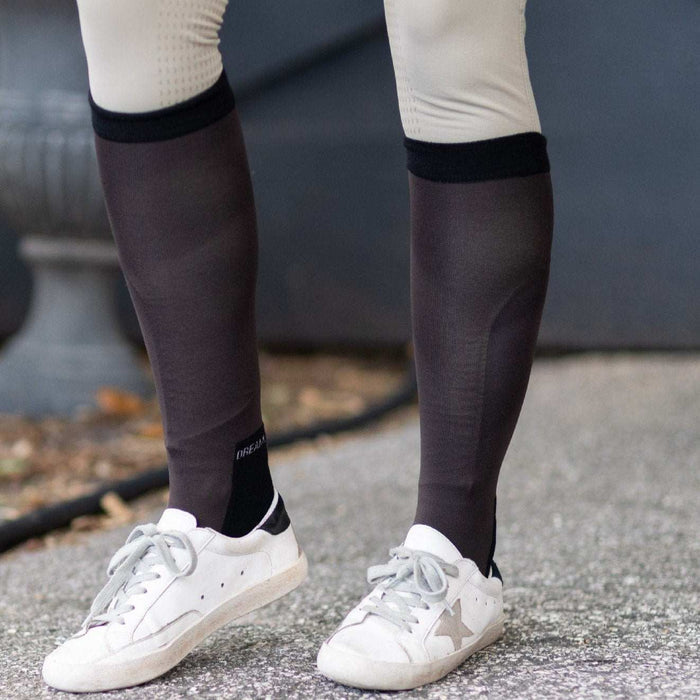 Simple Solids Pair & Spare- Dark Brown knit tall boot socks, by Dreamers & Schemers