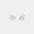 Snake Goddess Studs in Silver