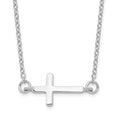 Sterling Silver Sideways Cross Necklace