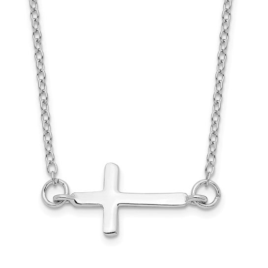 Sterling Silver Sideways Cross Necklace