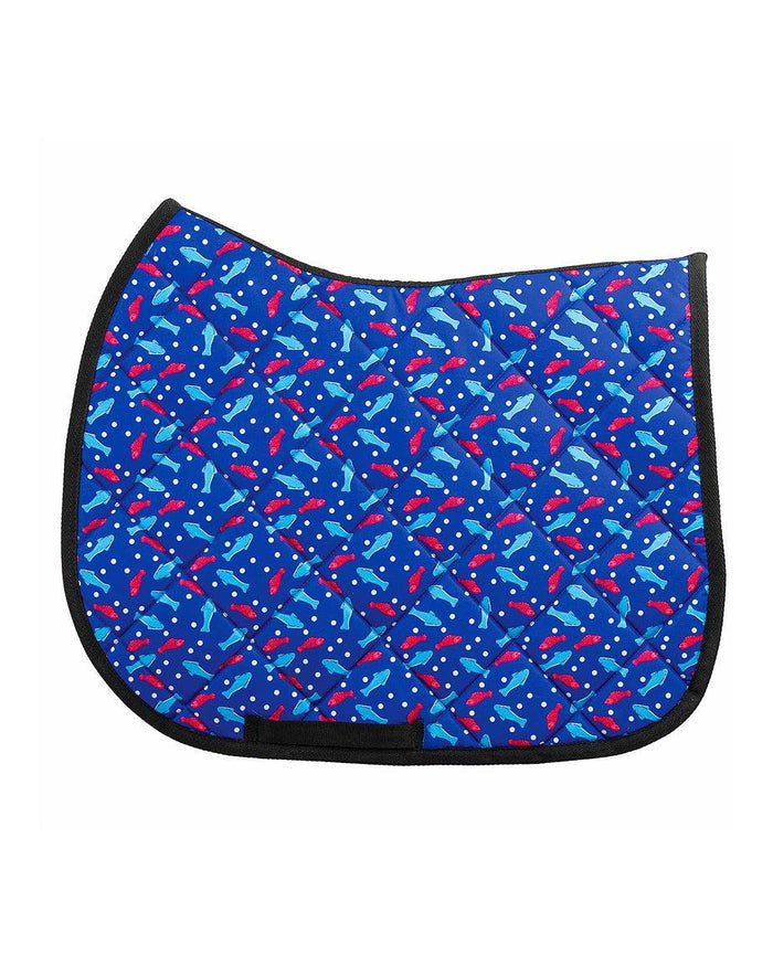 Sweet-ish Fish all-purpose saddle pad with swedish fish candy, by Dreamers & Schemers