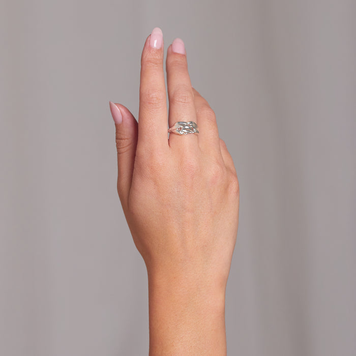 Terra Cocktail Ring in Large in Silver