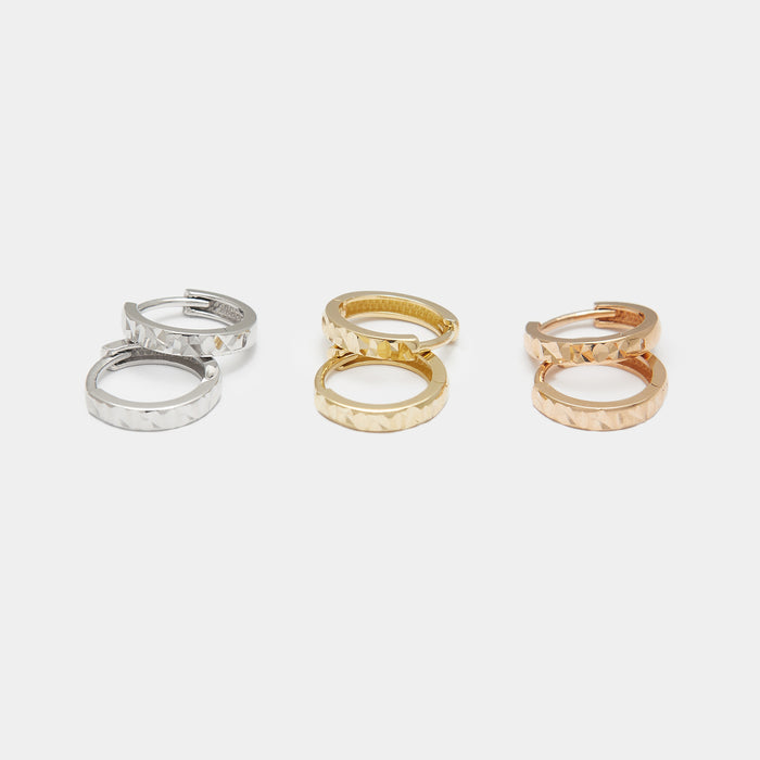Texture Huggies in 10k Gold for Her