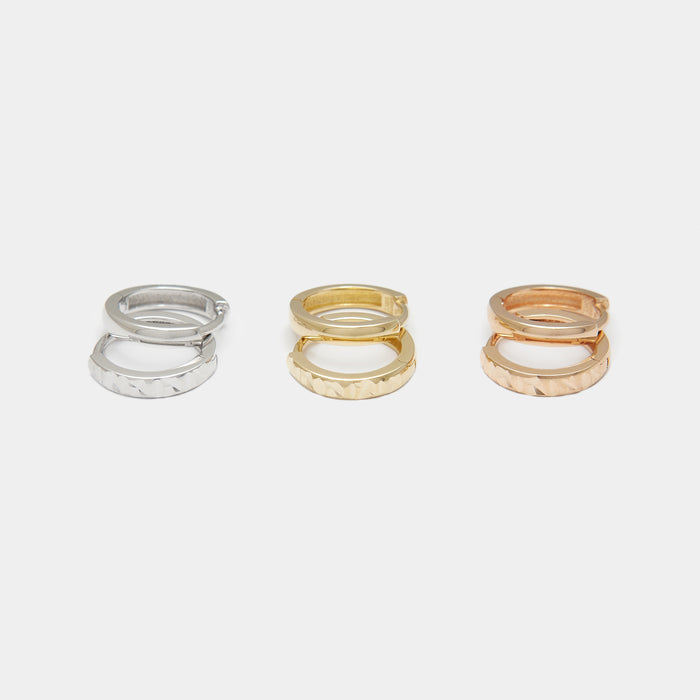 Texture Huggies in 10k Gold for Her