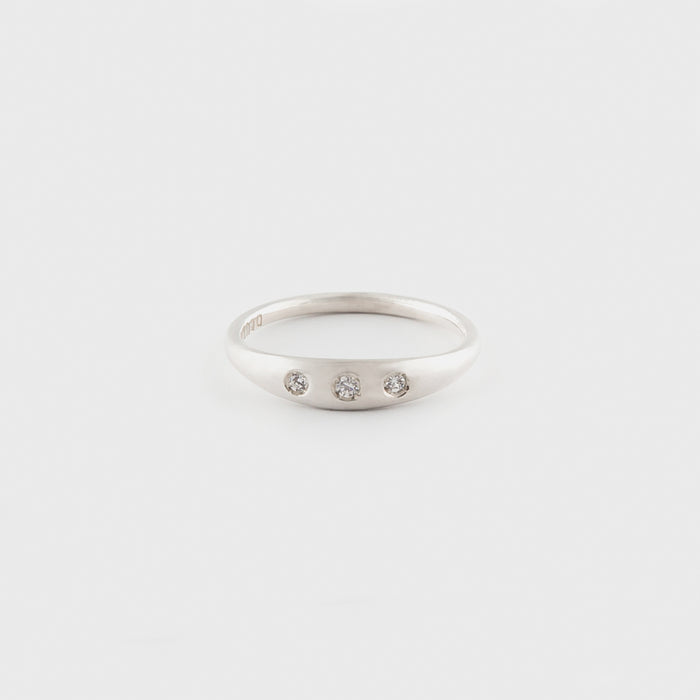 Trinity Sunrise Diamond Ring in Silver