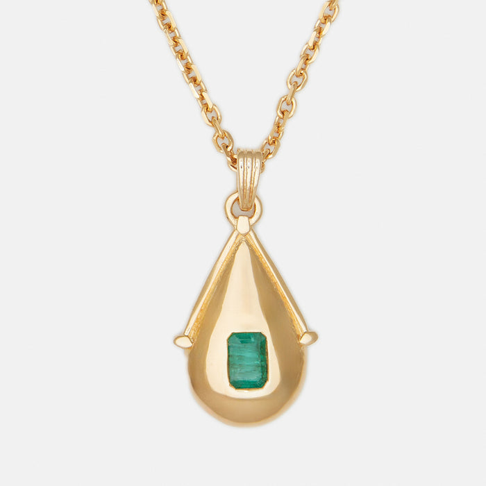 14k Gold Vermeil / May - Emerald / 20"