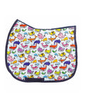 Whale Whale Whale all-purpose saddle pad with whale ocean print, by Dreamers & Schemers